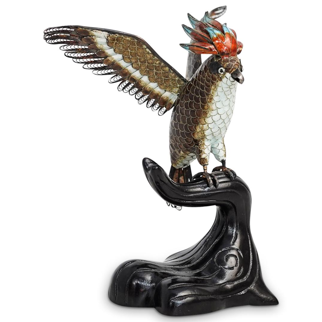 Antique Chinese Enameled Cloisonne Silver Bird (1 of 7)
