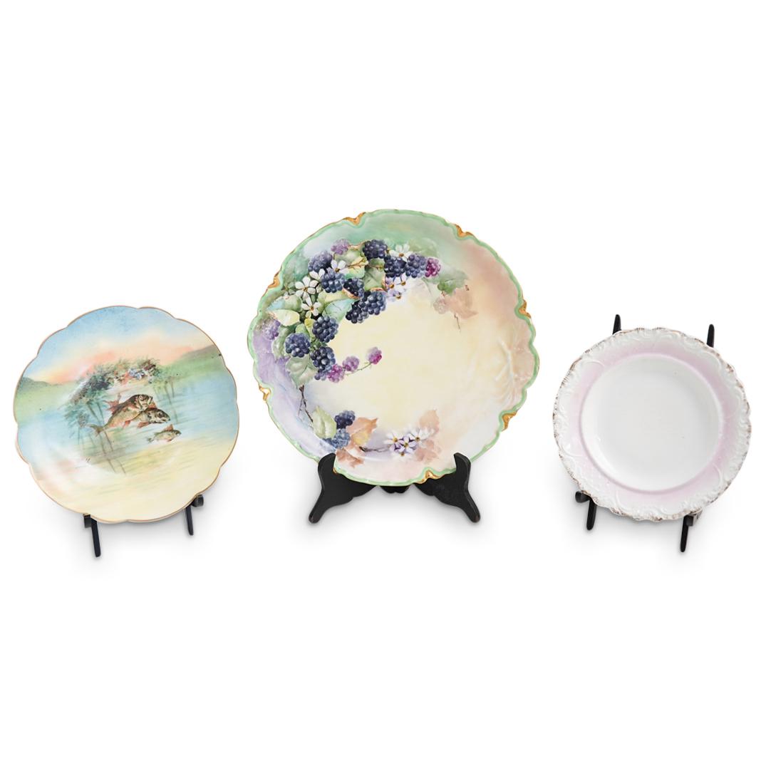 (3 Pcs) Antique Porcelain Plates Set (1 of 9)