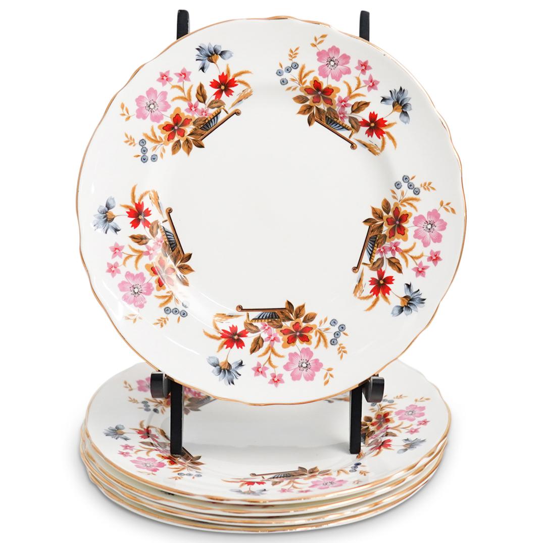 (5 Pcs) Pair of Crown Staffordshire Porcelain Plates (1 of 5)