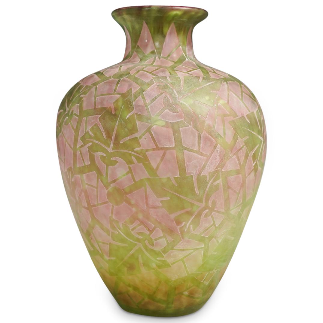 Steuben Cluthra Green Glass "Boothbay" Pattern Vase (1 of 6)