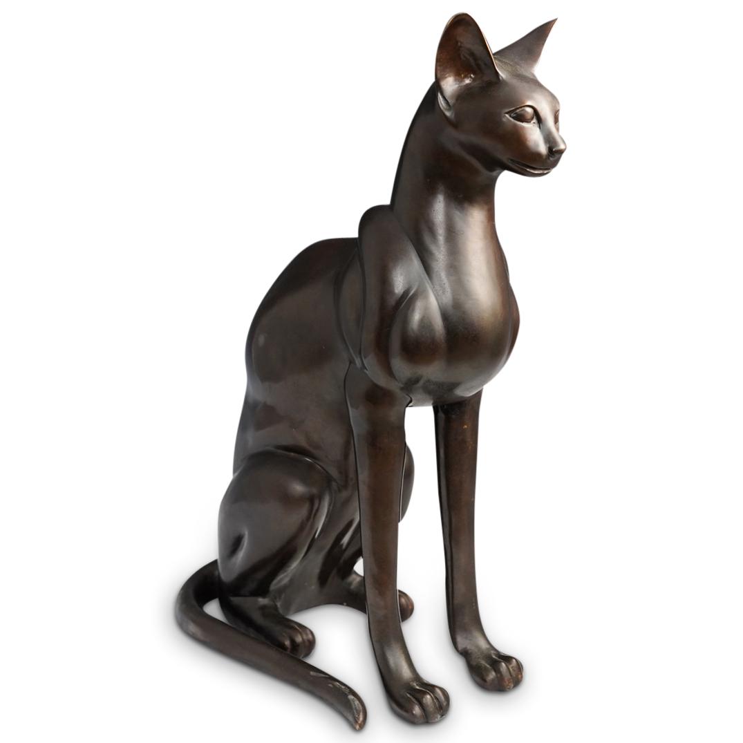 Large "Edwards" Bronze Cat Sculpture (1 of 5)