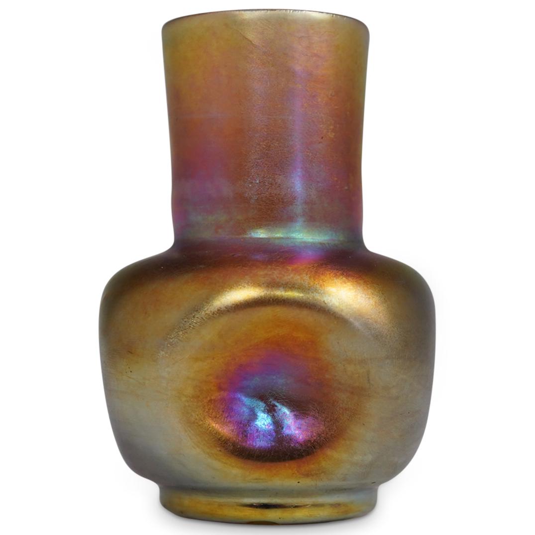 Steuben Gold Aurene Pinched Vase (1 of 3)