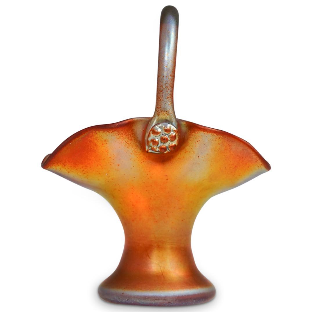 Steuben Miniature Gold Aurene Basket (1 of 5)