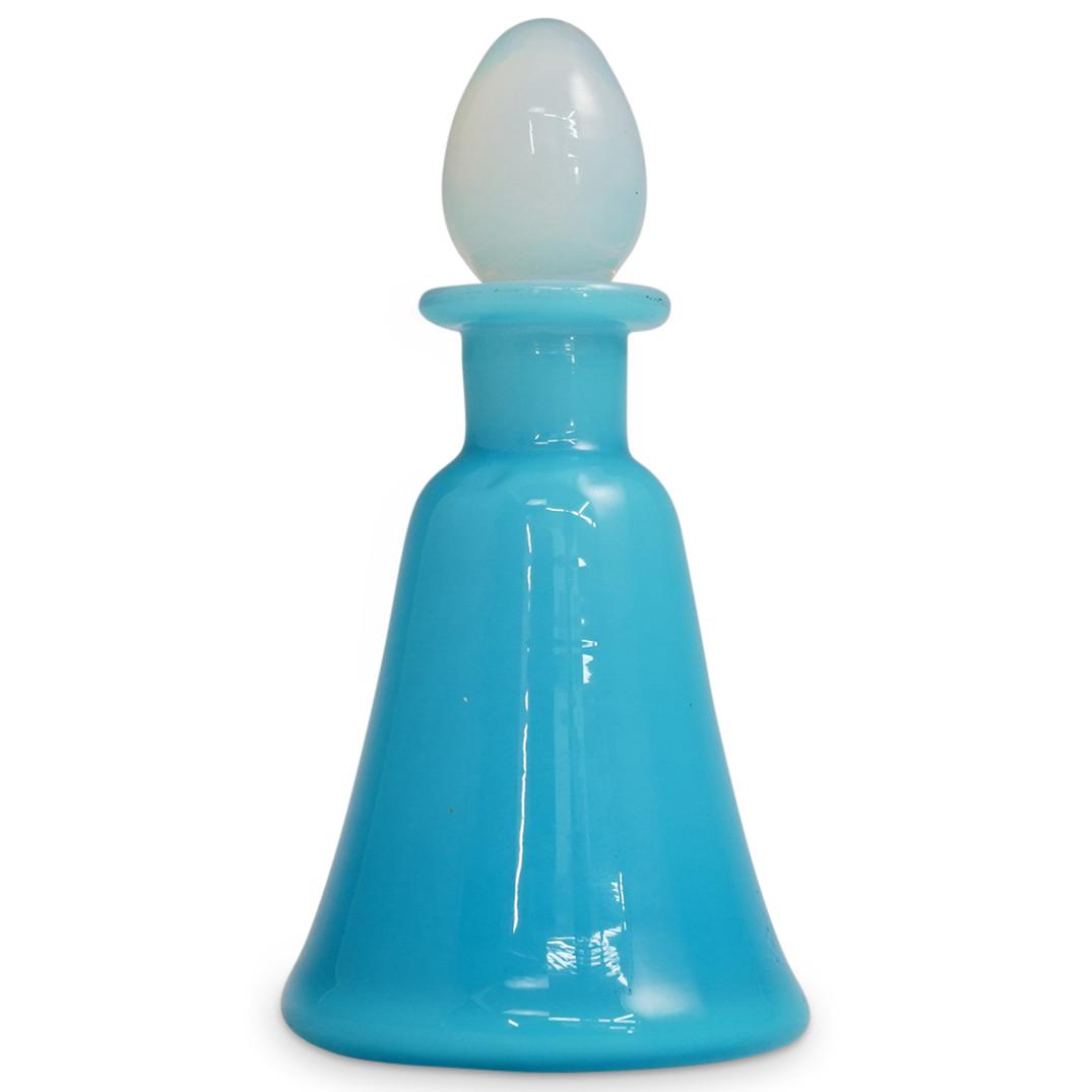 Steuben Jade Blue â€œbell shapedâ€ Opalescent Stopper (1 of 3)