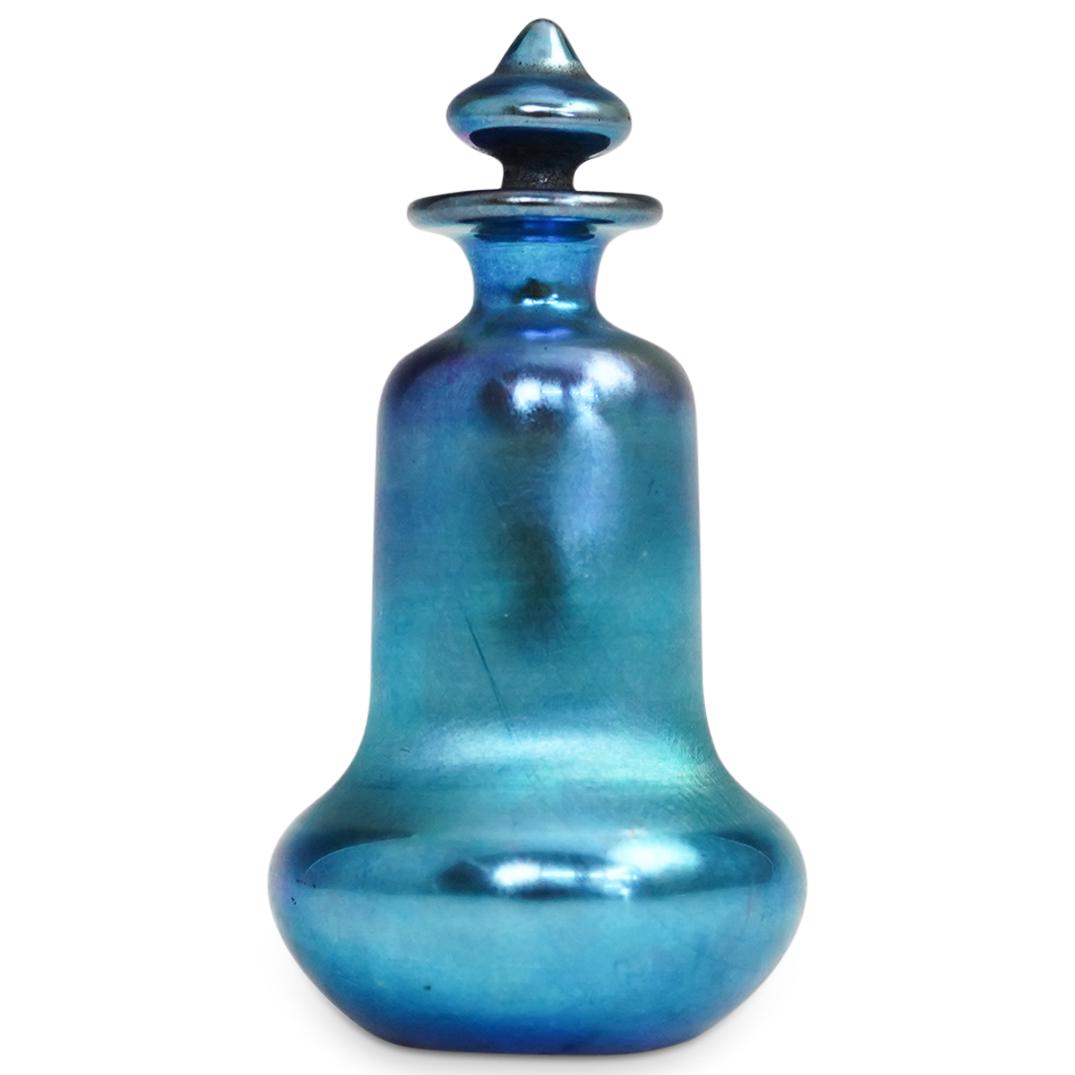 Steuben Blue Aurene Perfume Bottle Bell Stopper (1 of 3)