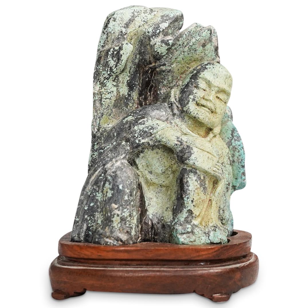 Chinese Carved Turquoise Buddha Figurine (1 of 3)