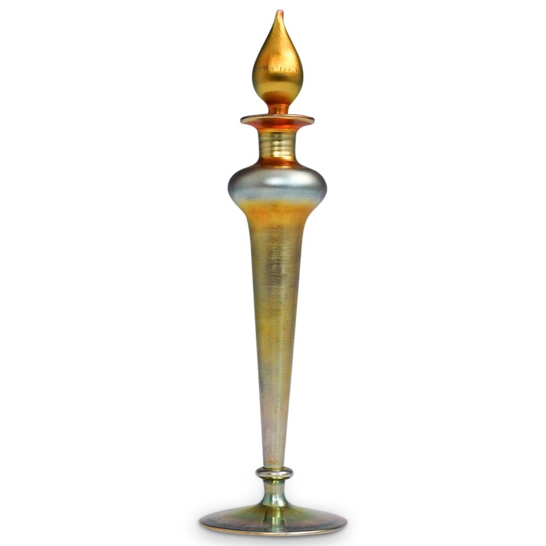 Steuben Gold Aurene Elongated Perfume Bottle (1 of 5)