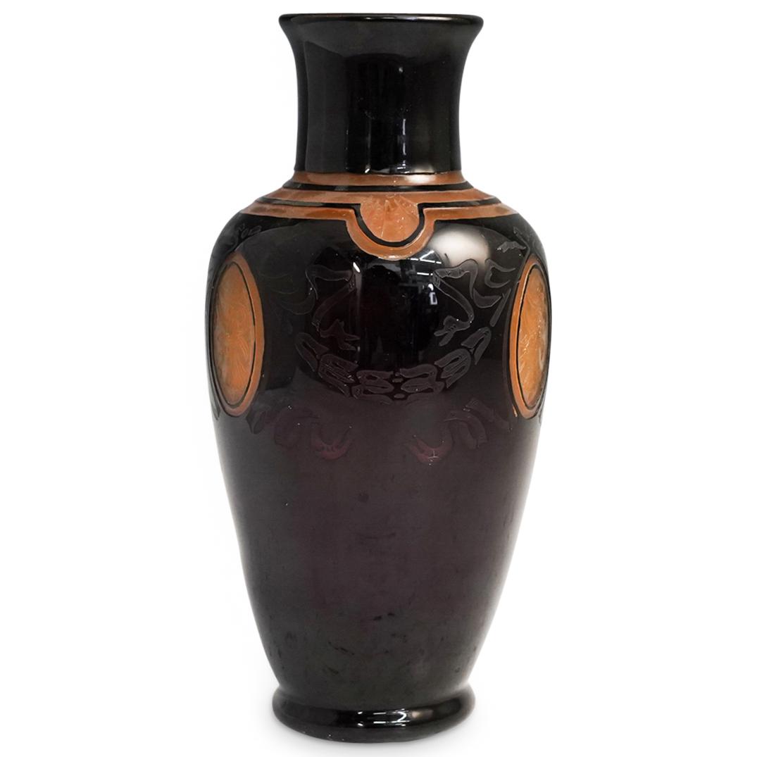 Steuben Mirror Black "Adams" Glass Vase (1 of 4)