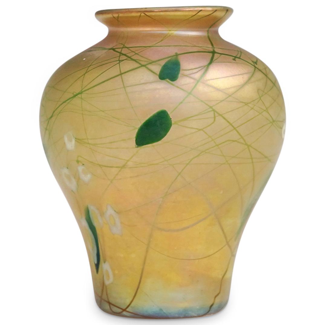 Steuben Gold Aurene "Leaf and  Vine" Vase (1 of 5)