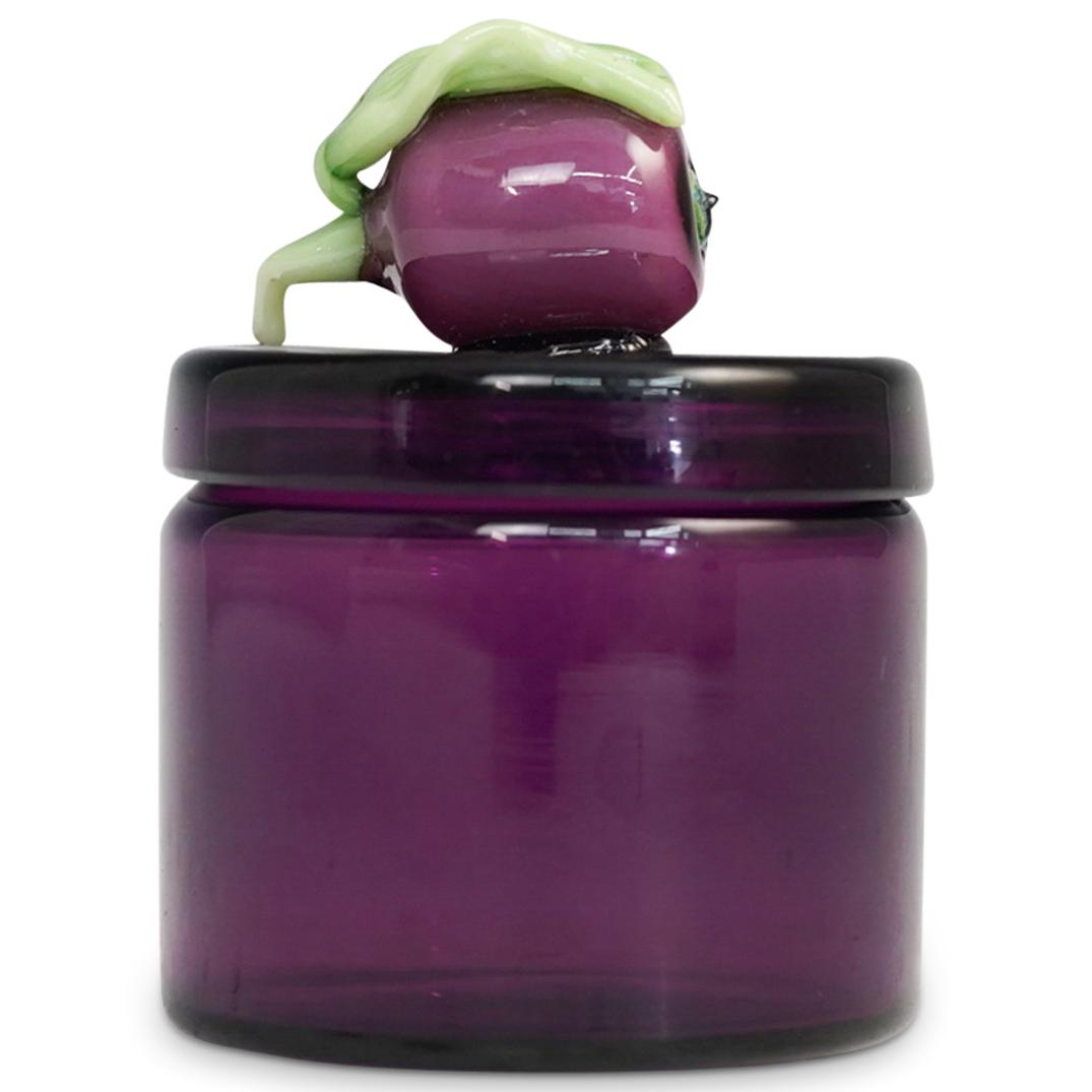 Steuben Amethyst Glass Puff Box (1 of 5)