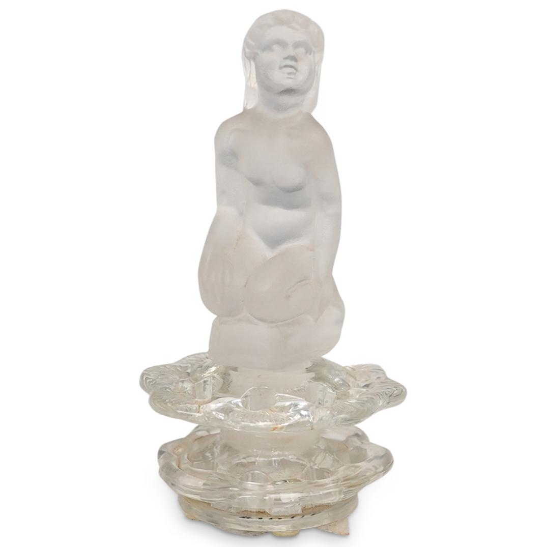 Steuben Frosted Figural Glass Flower Block (1 of 6)