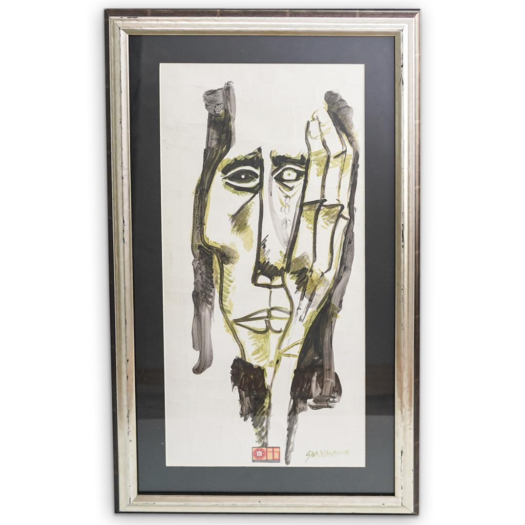 Guayasamin (Ecuador, 1919) Signed Watercolor (1 of 7)