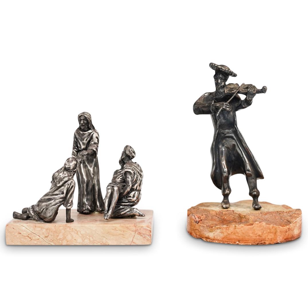 (2 Pc) Silver Overlaid Judaica Figurines (1 of 8)