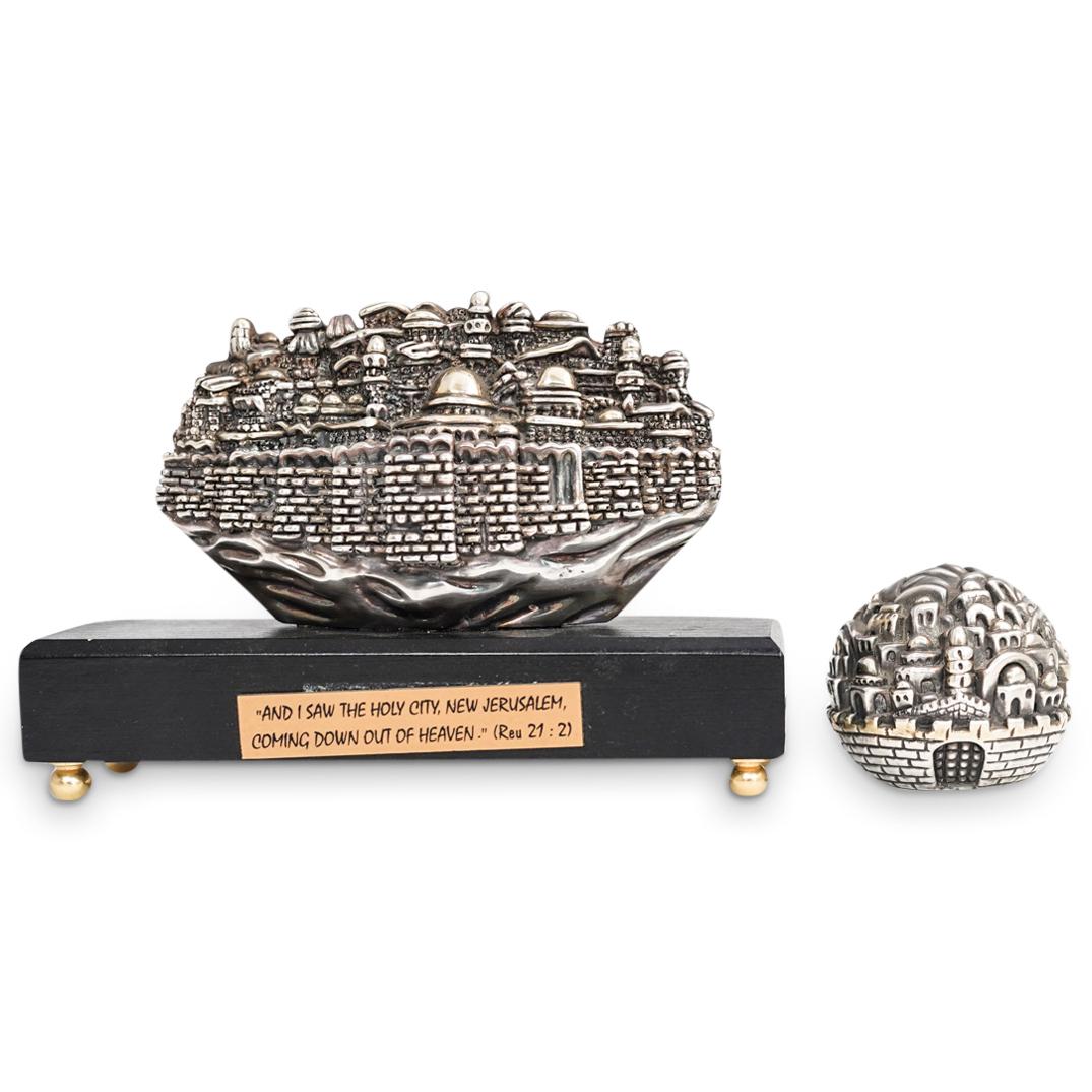 (2 Pc) Silver Overlaid Judaica Figurines (1 of 9)