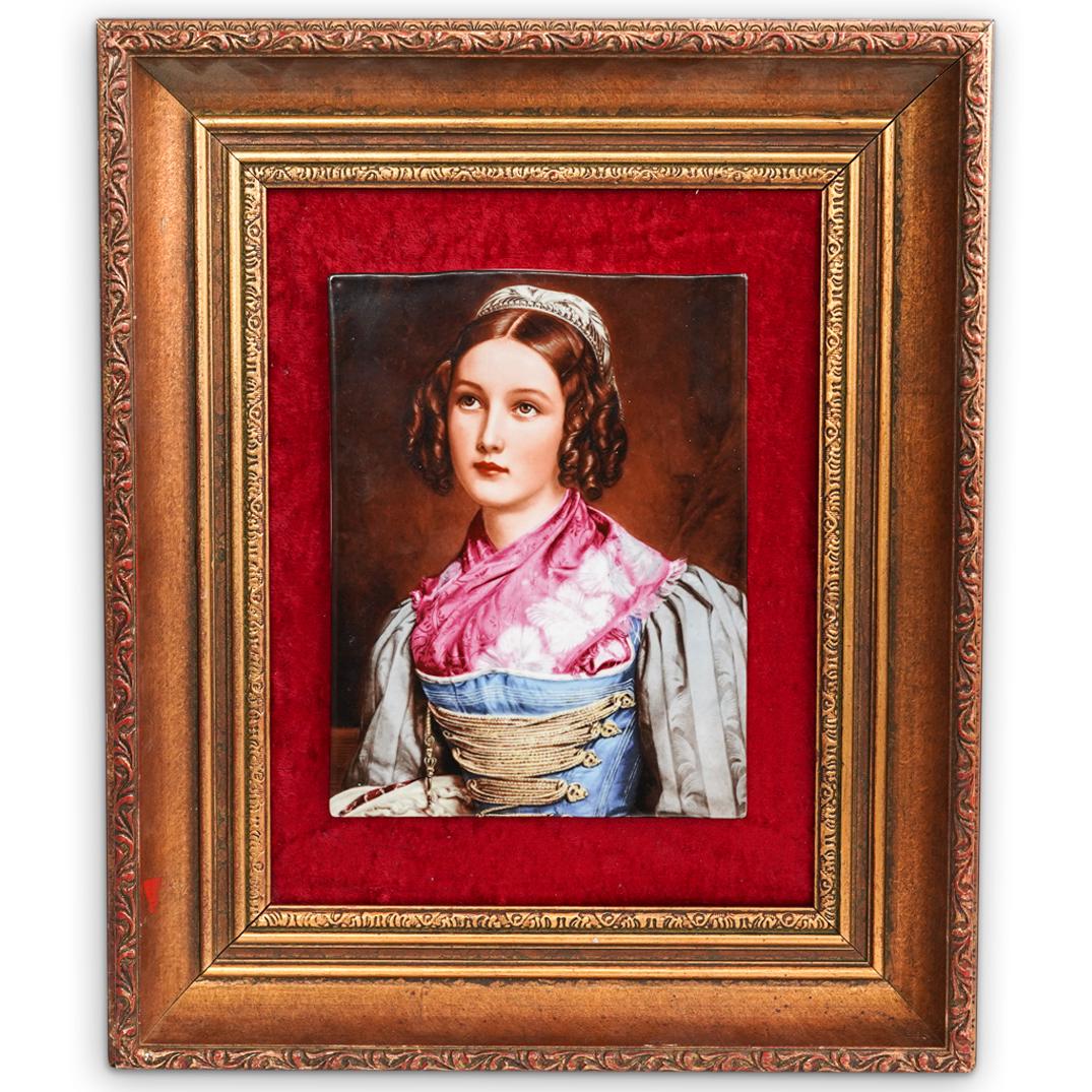 KPM Style Porcelain Framed Plaque (1 of 3)