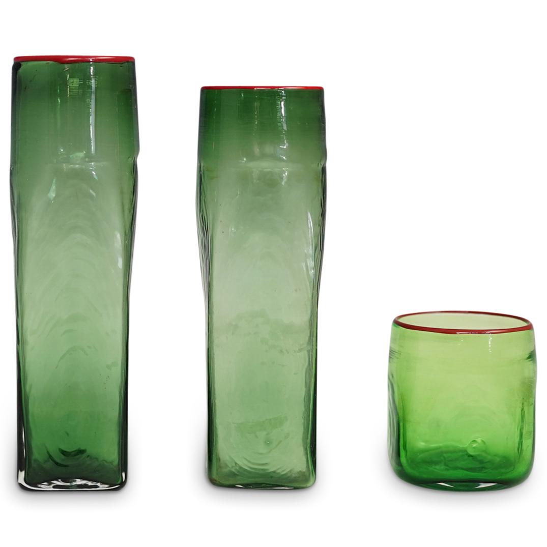 (3Pc) Michael Sosin Art Glass Drinkware Set (1 of 4)