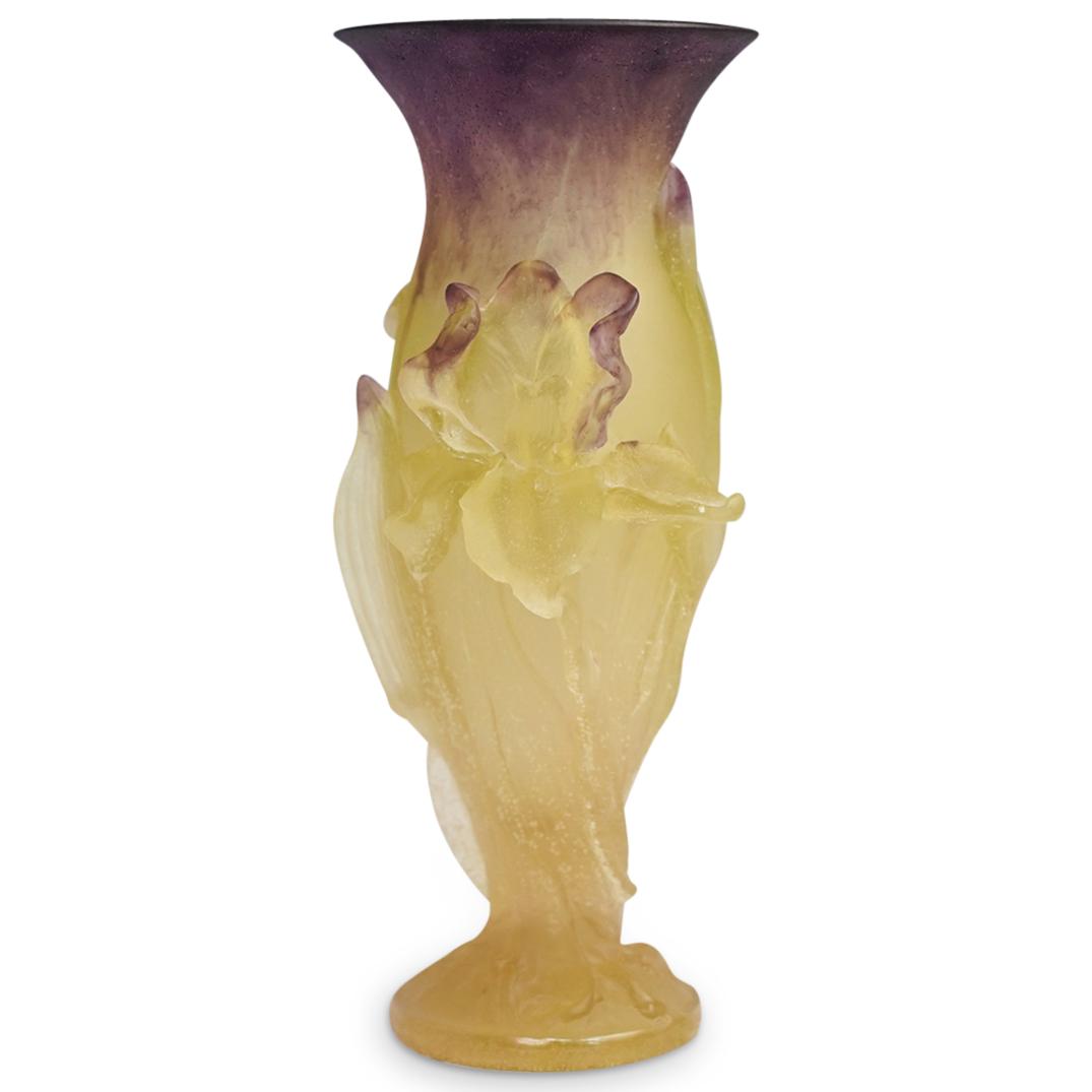 Daum Pate De Verre Crystal "Iris" Vase Aug 10, 2021 Akiba Antiques