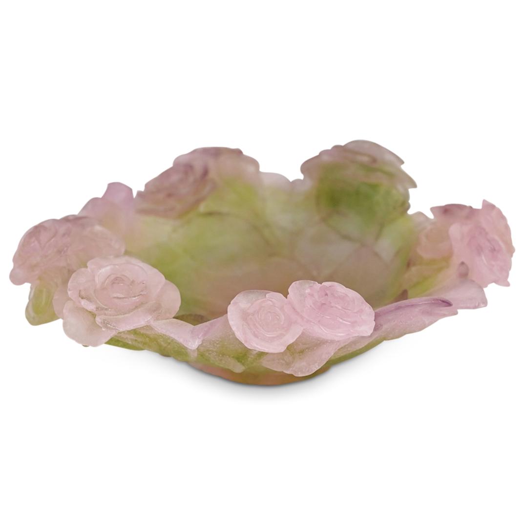 Daum Pate De Verre Crystal "Rose" Large Coupe (1 of 7)