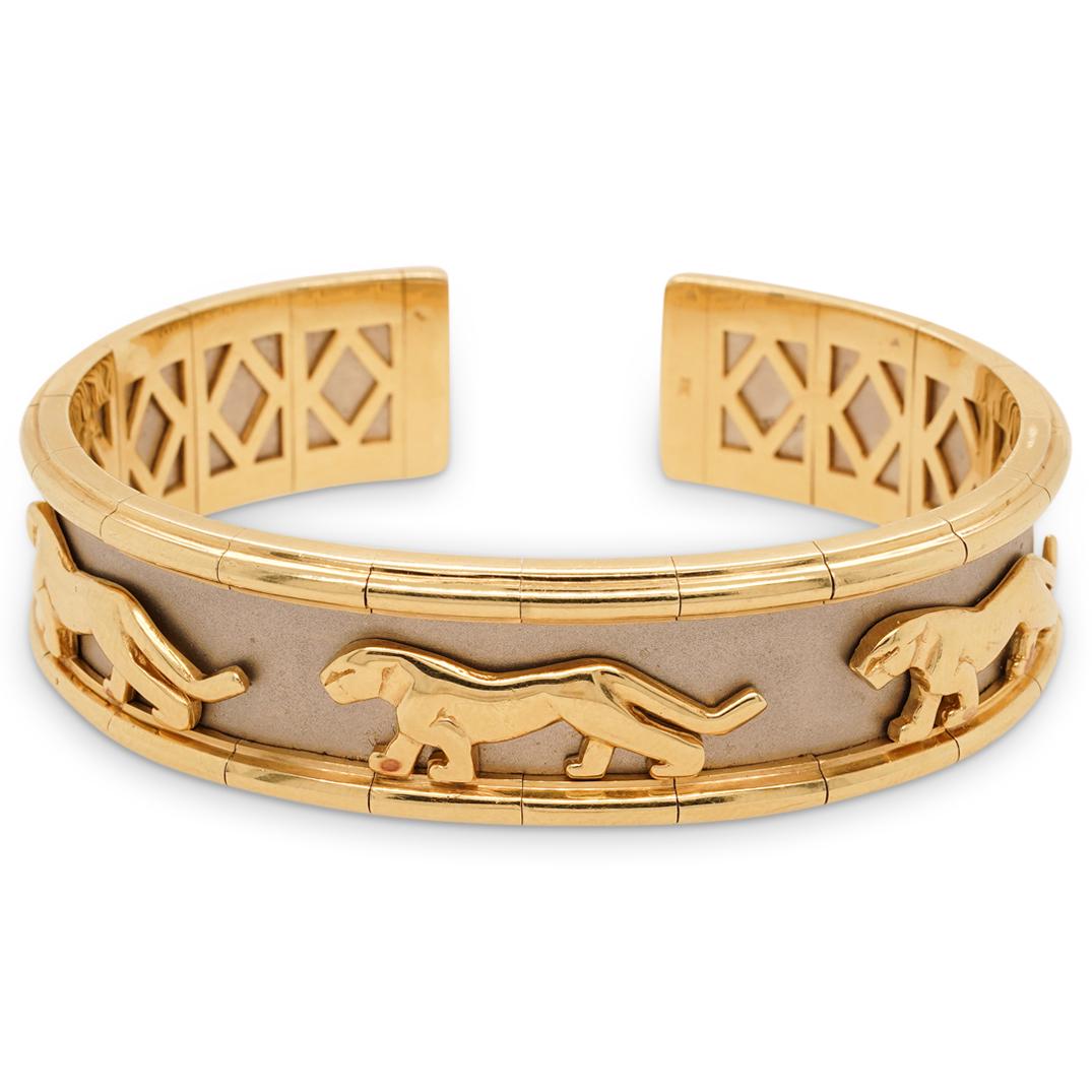 Cartier Style 14k Gold Panthere Bangle Bracelet (1 of 4)