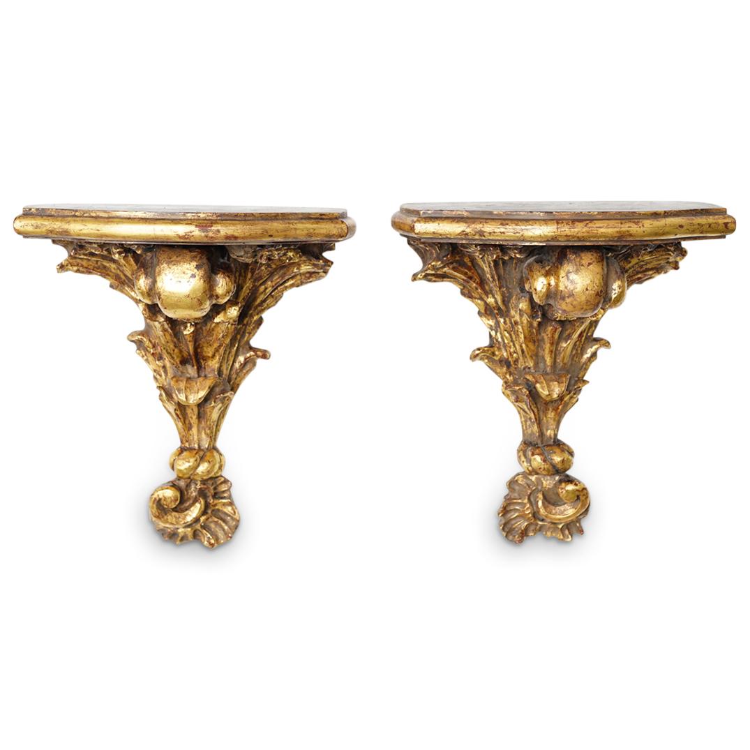 Large Gilt Wood Carved Brackets (1 of 5)