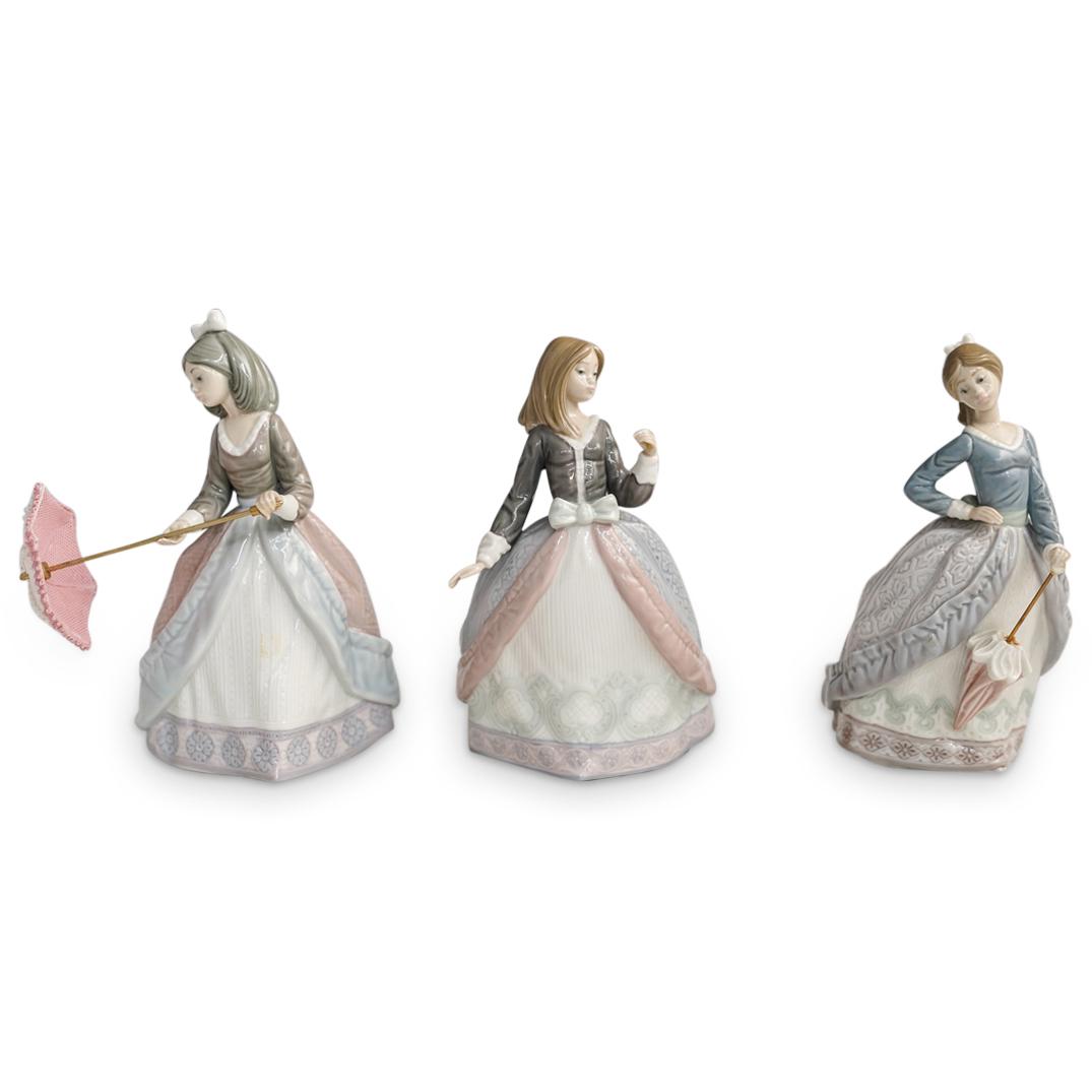 (3 Pc) Lladro "Ladies with Parasol" Grouping Set (1 of 7)