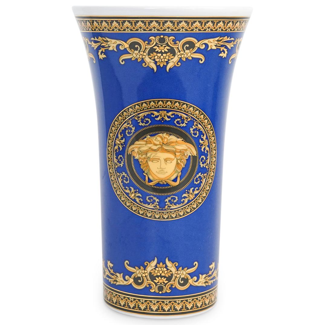 Versace Rosenthal "Medusa" Blue Porcelain Vase (1 of 6)