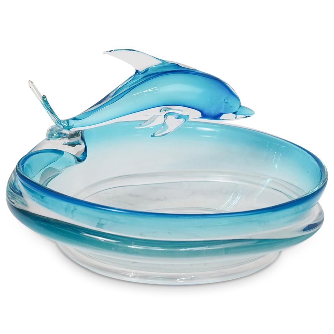 Murano Art Glass Dolphin Bowl (1 of 6)