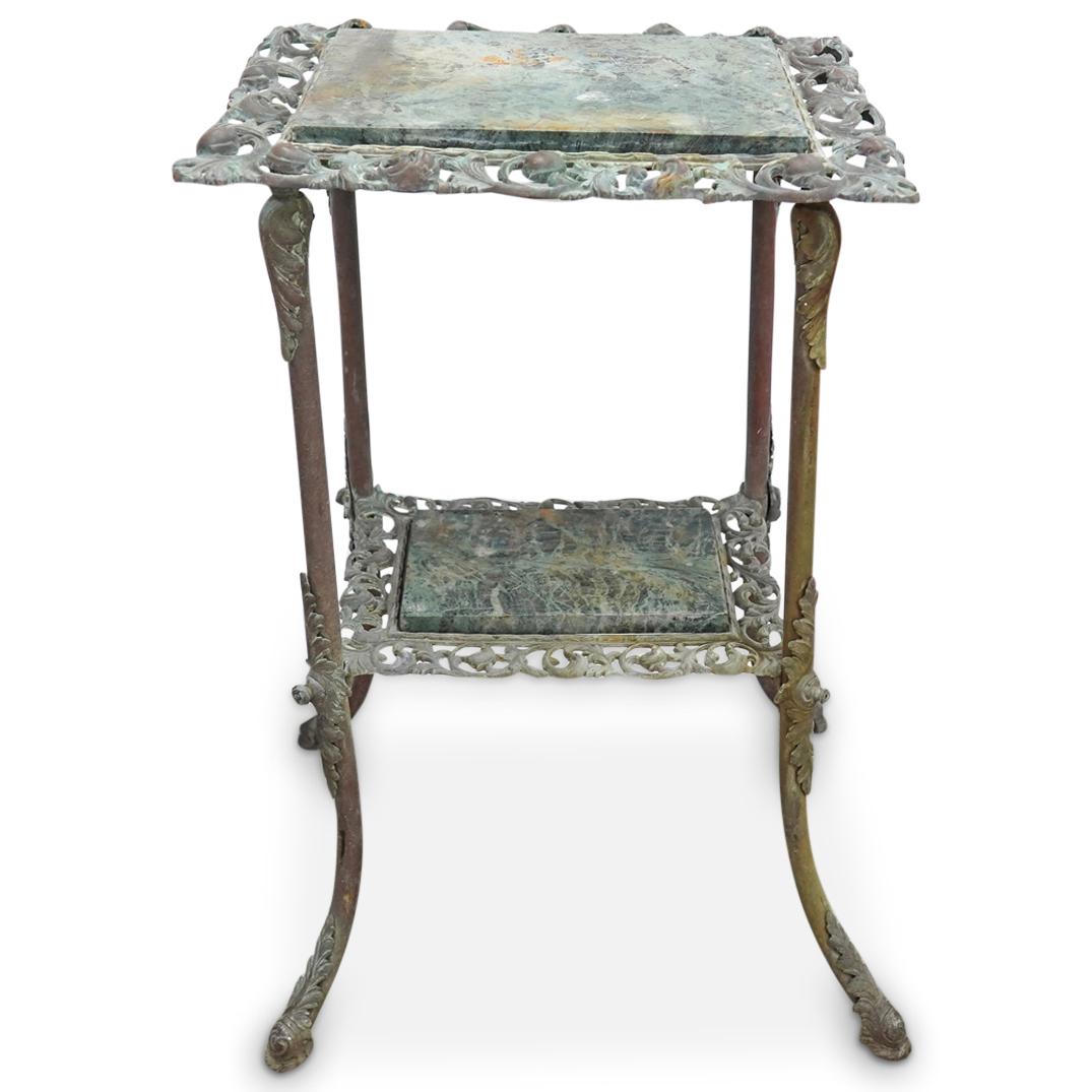 Bronze & Marble Two-Tier Table (1 of 4)
