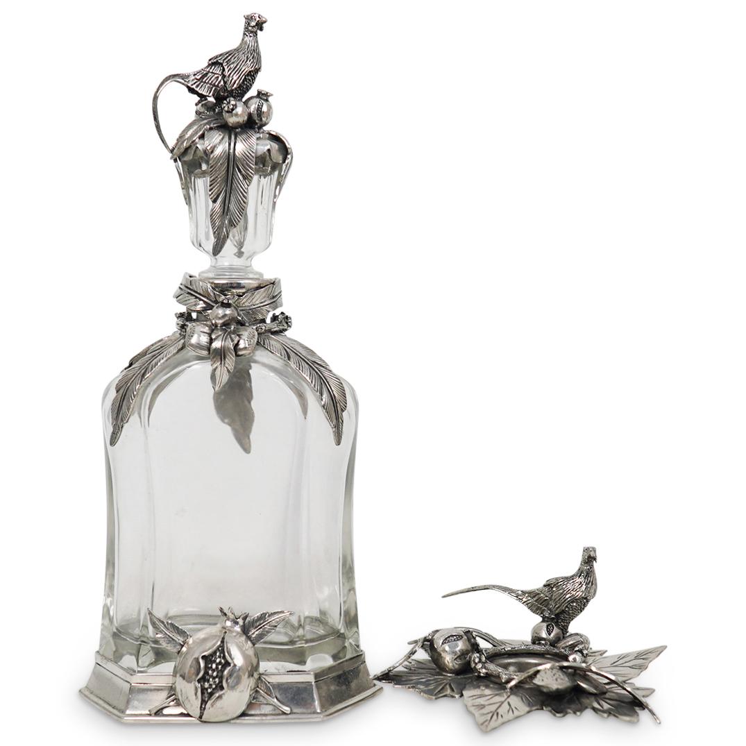 (2 Pc) Cipolla Pewter Decanter & Candle Holder Grouping (1 of 5)