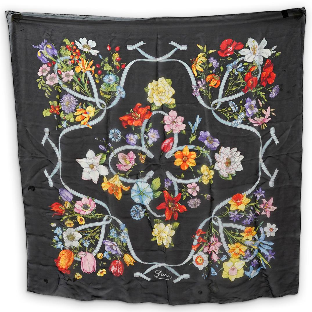 Gucci Floral Silk Scarf (1 of 4)