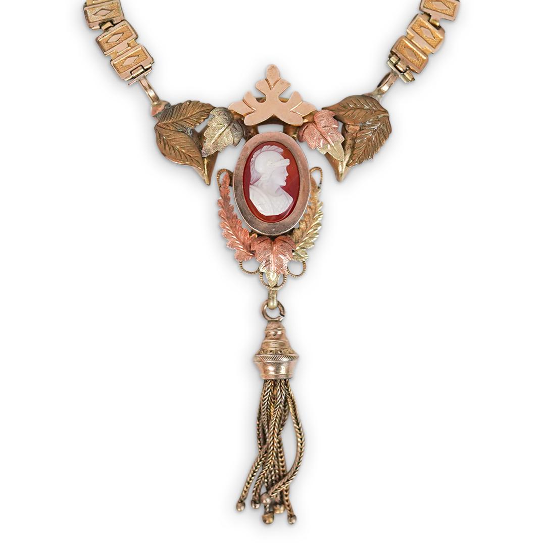 Antique Gold Plated Cameo Necklace (1 of 3)