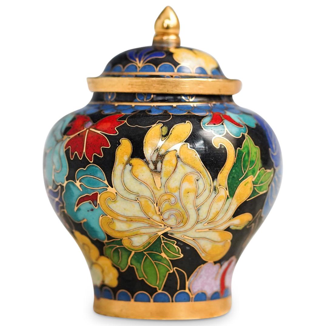 Chinese Cloisonne Small Lidded Urn (1 of 5)