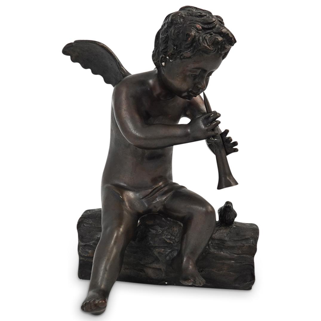 Signed Bronze Cherub Sculpture (1 of 4)