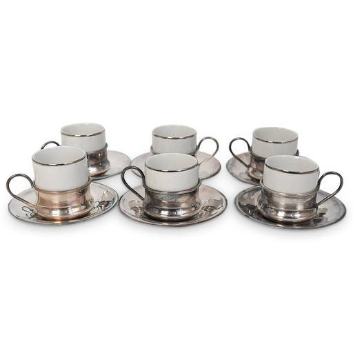 (12 Pc) Italian Tognana Espresso Cups & Saucers Set