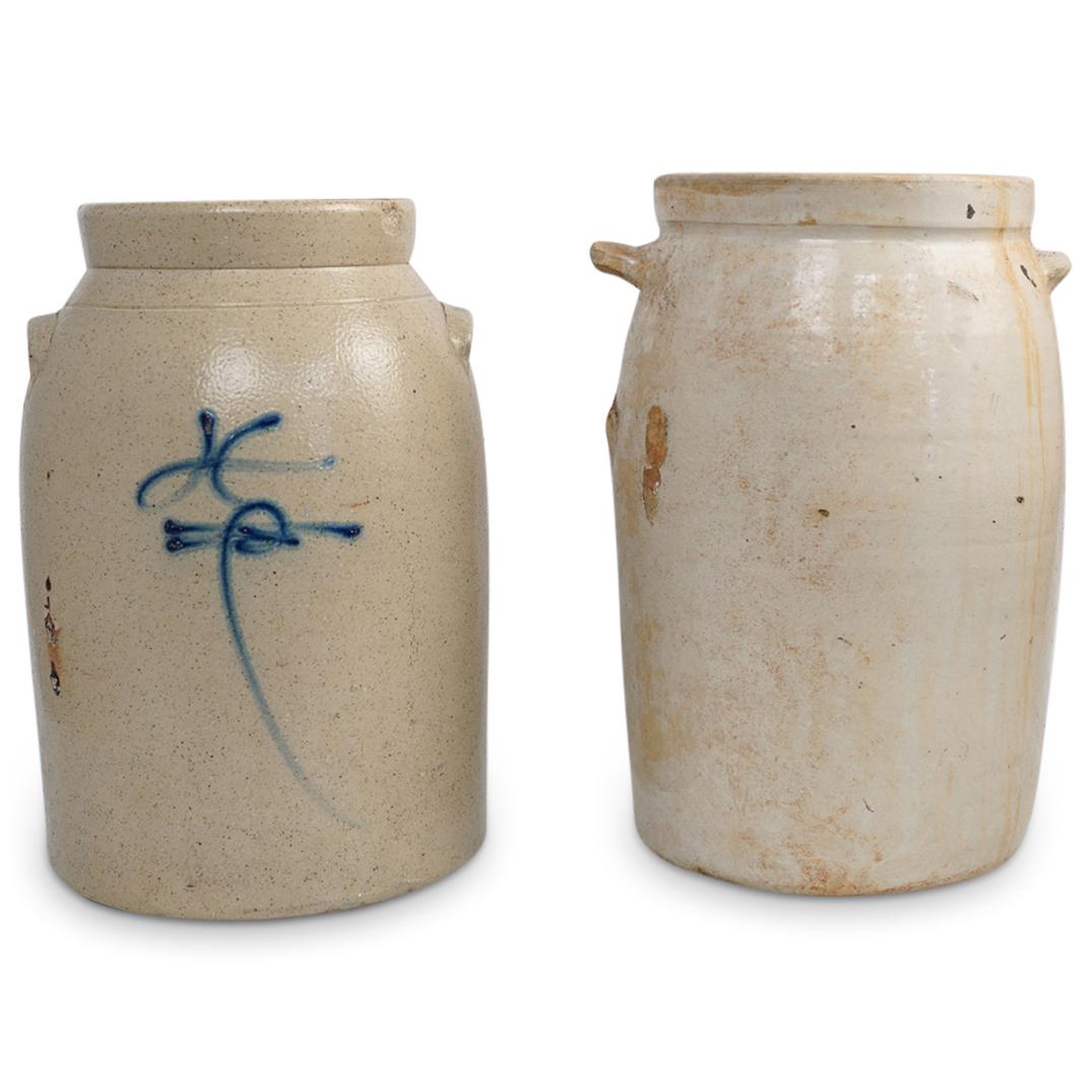 (2Pc) Salt Glaze & Stoneware Crocks (1 of 11)