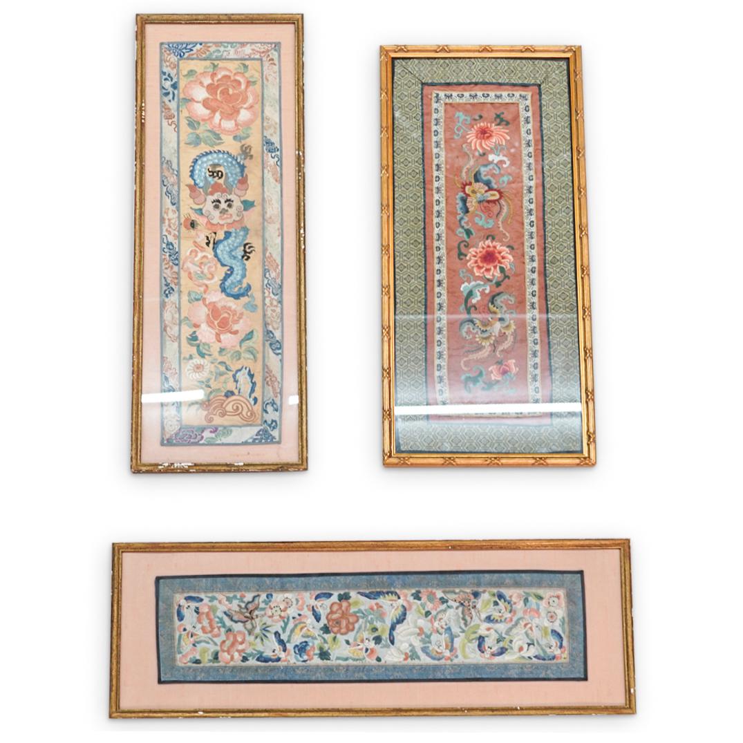 (3Pc) Antique Chinese Silk Embroideries (1 of 7)