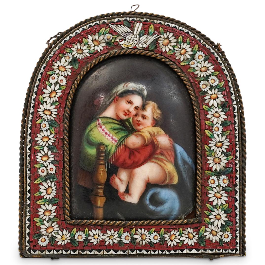 Micro Mosaic and Painted Porcelain Portrait (1 of 3)