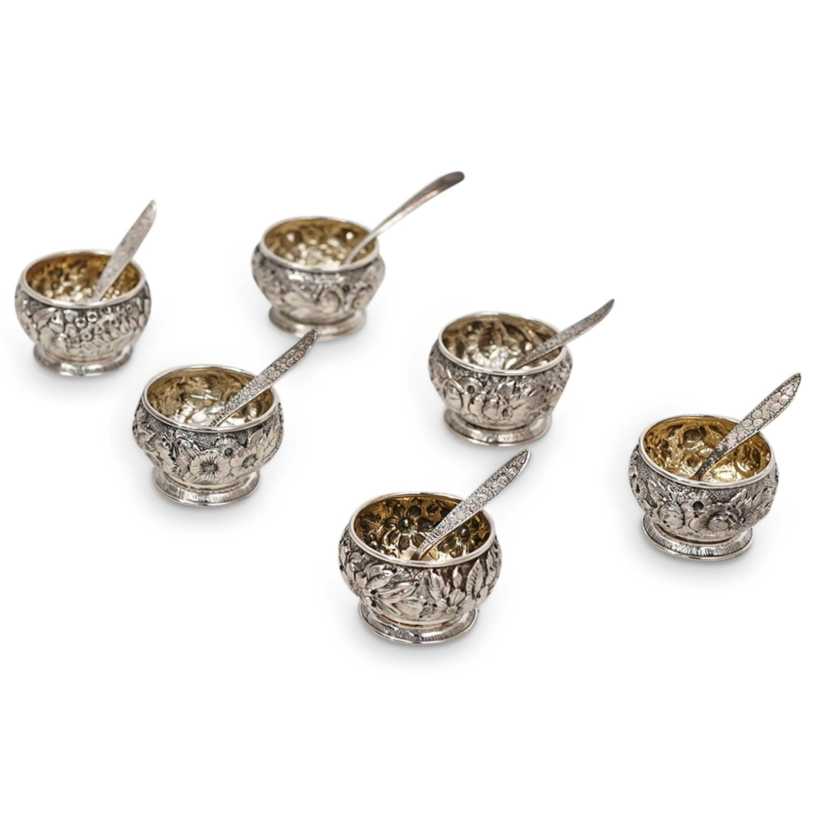 (6Pc) Tiffany & Co. Sterling Salt Cellar Set (1 of 8)