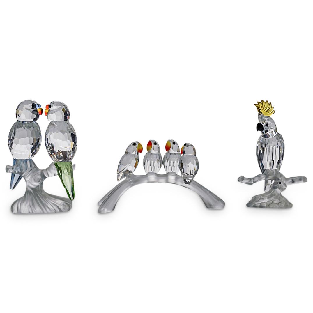 (3 Pc) Swarovski Crystal Parrot Figurine Grouping (1 of 10)