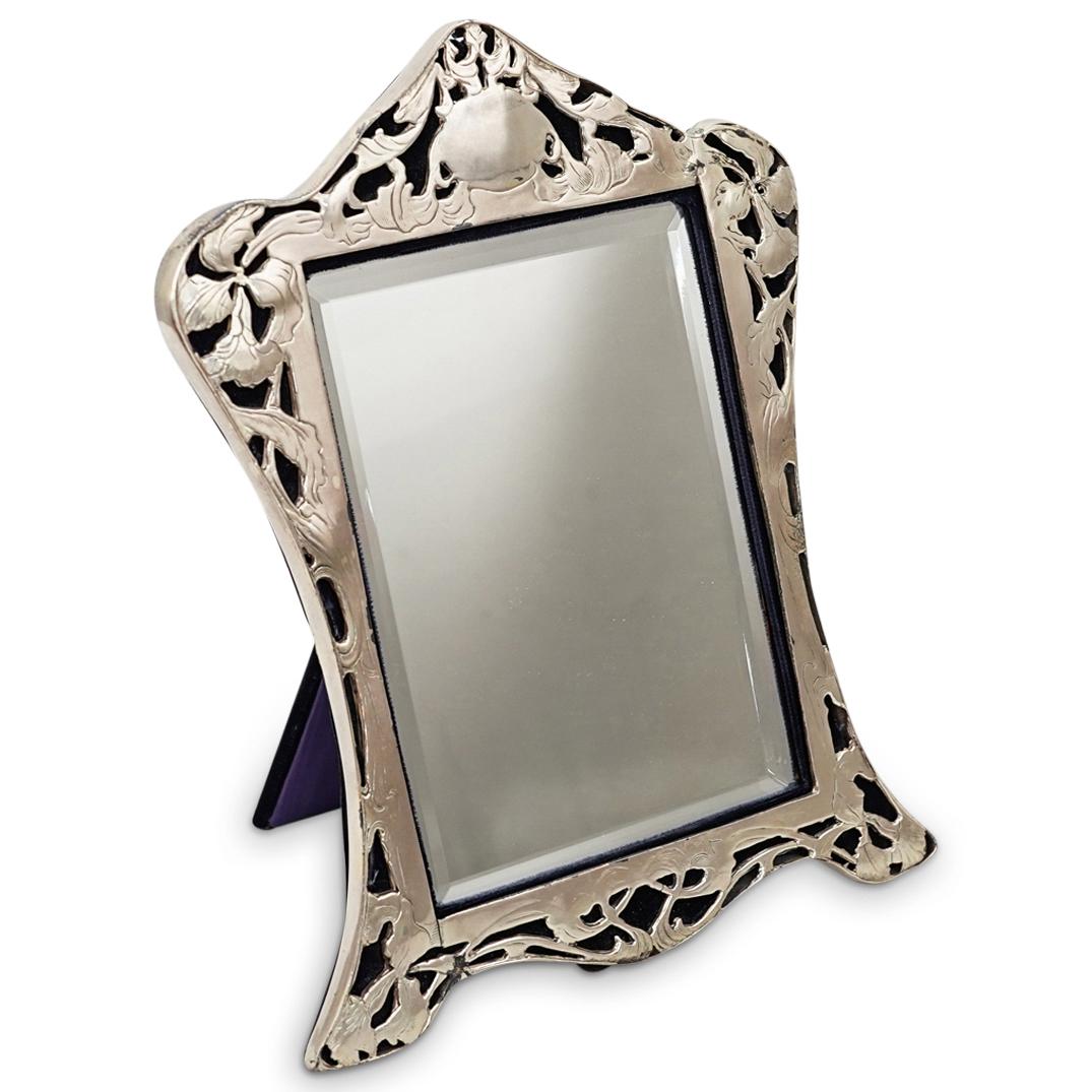 Silverplate Art Nouveau Style Frame w/ Mirror (1 of 4)