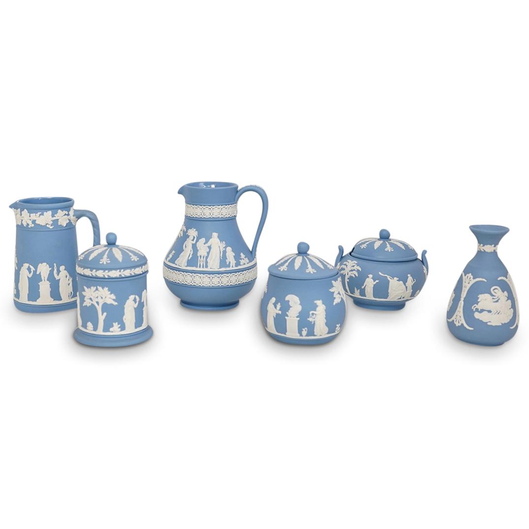 (6 Pc) Wedgwood Blue Biscuit Porcelain Grouping Set (1 of 9)