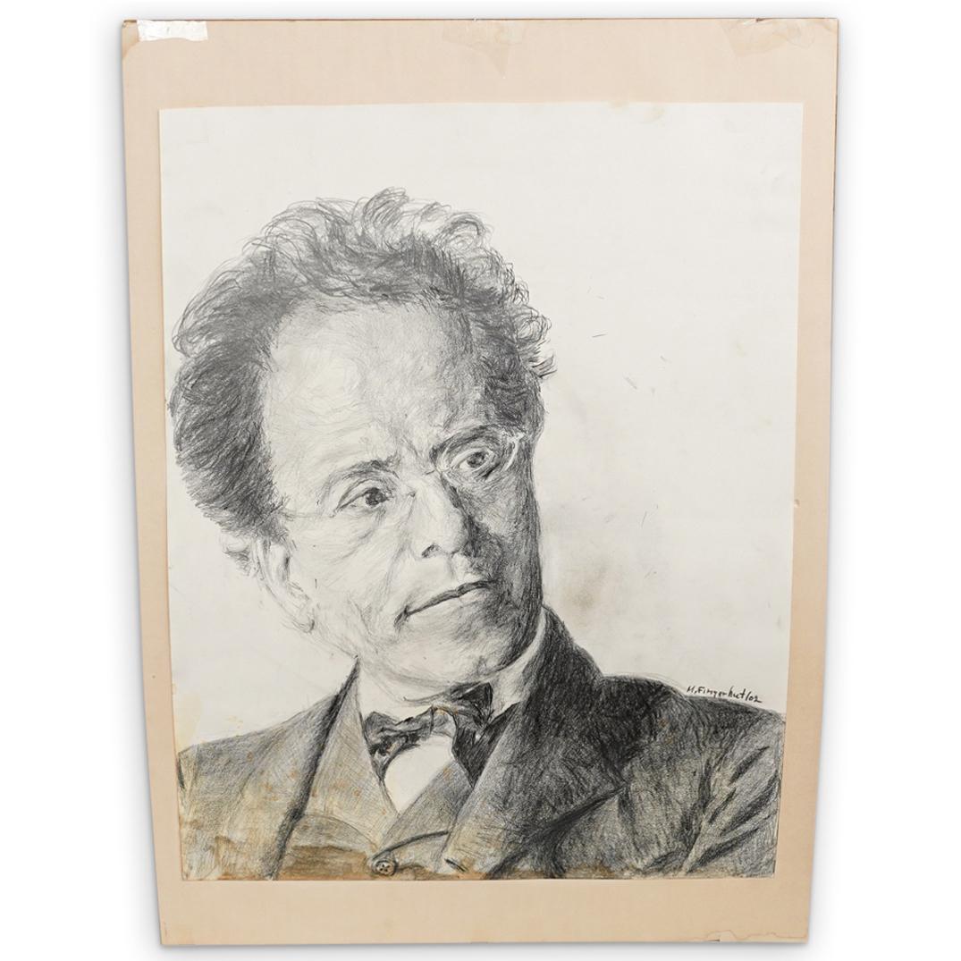 Gustav Mahler Pencil Drawing Portrait (1 of 3)