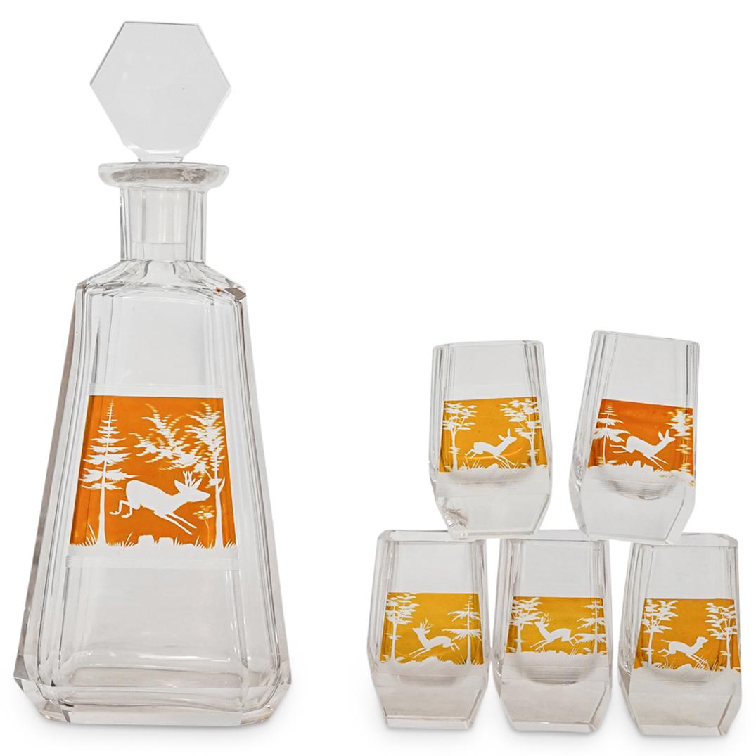 (6 Pc) Crystal Decanter w/ Glasses Set (1 of 9)