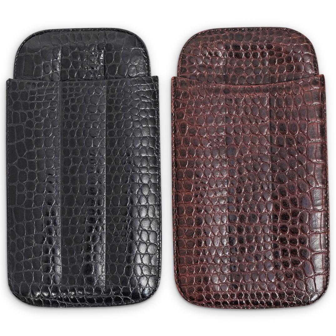 (2 Pc) Wilson Croco Leather Cigar Cases (1 of 5)