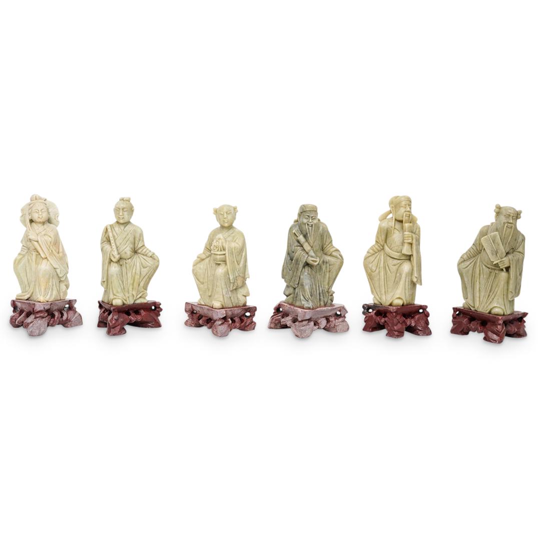 (6 Pc) Chinese Soapstone Carved Figurines (1 of 6)