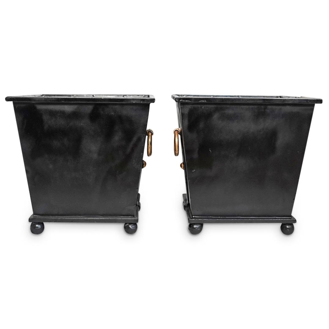 Pair of Square Metal Planters (1 of 7)