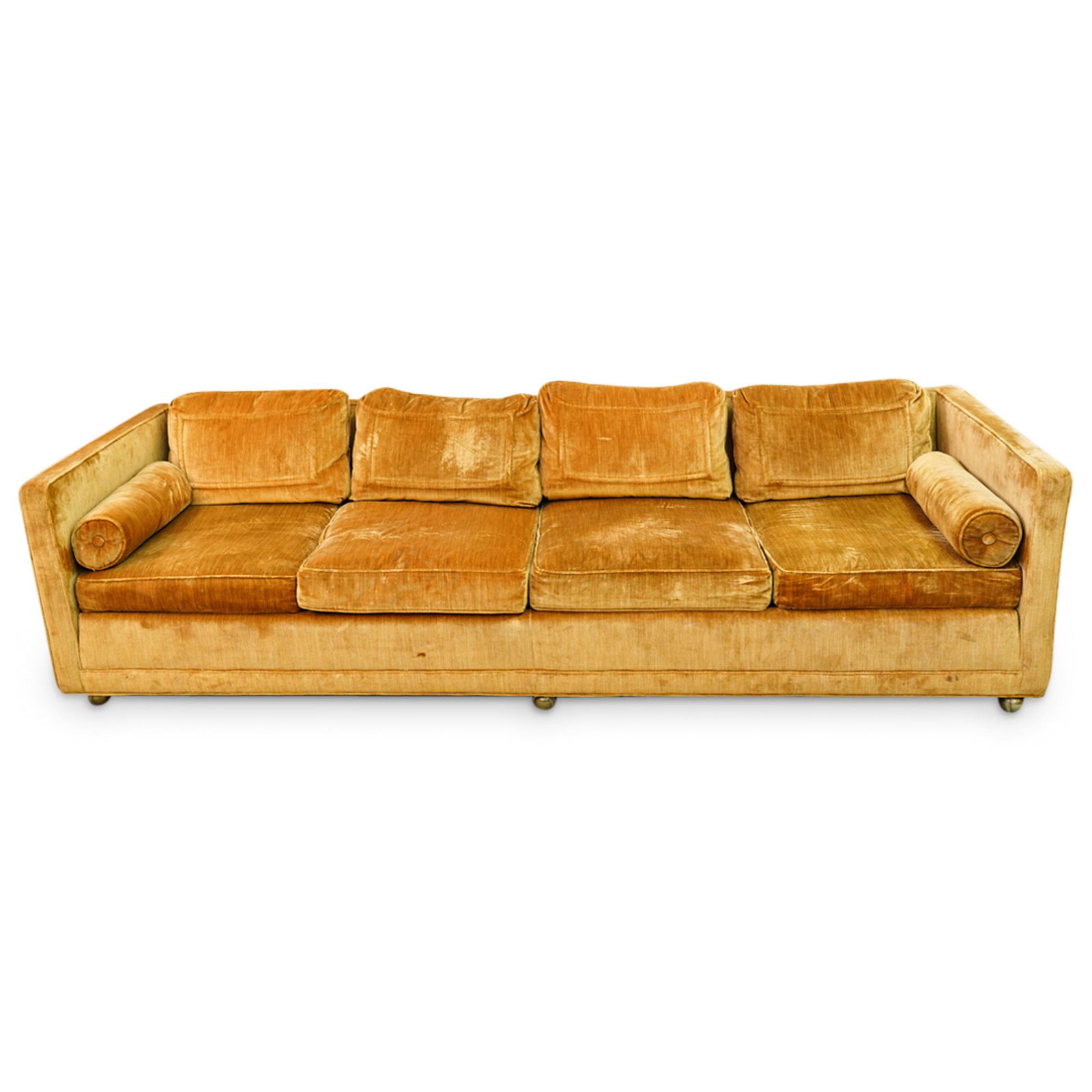 Mid Century Four Seater Velvet Flair Inc. Sofa (1 of 8)
