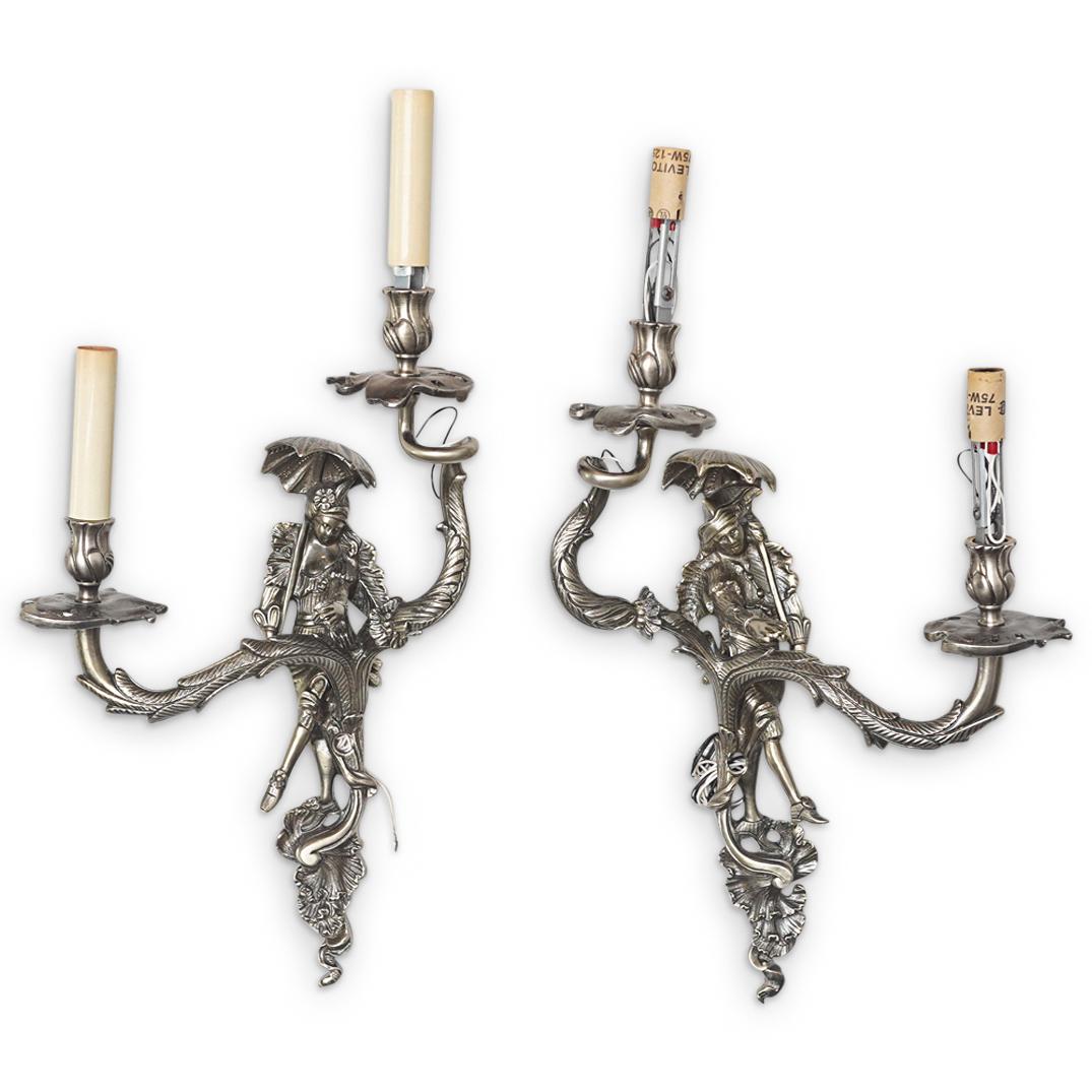 Pair of Sherle Wagner Silvered Brass Sconces (1 of 6)