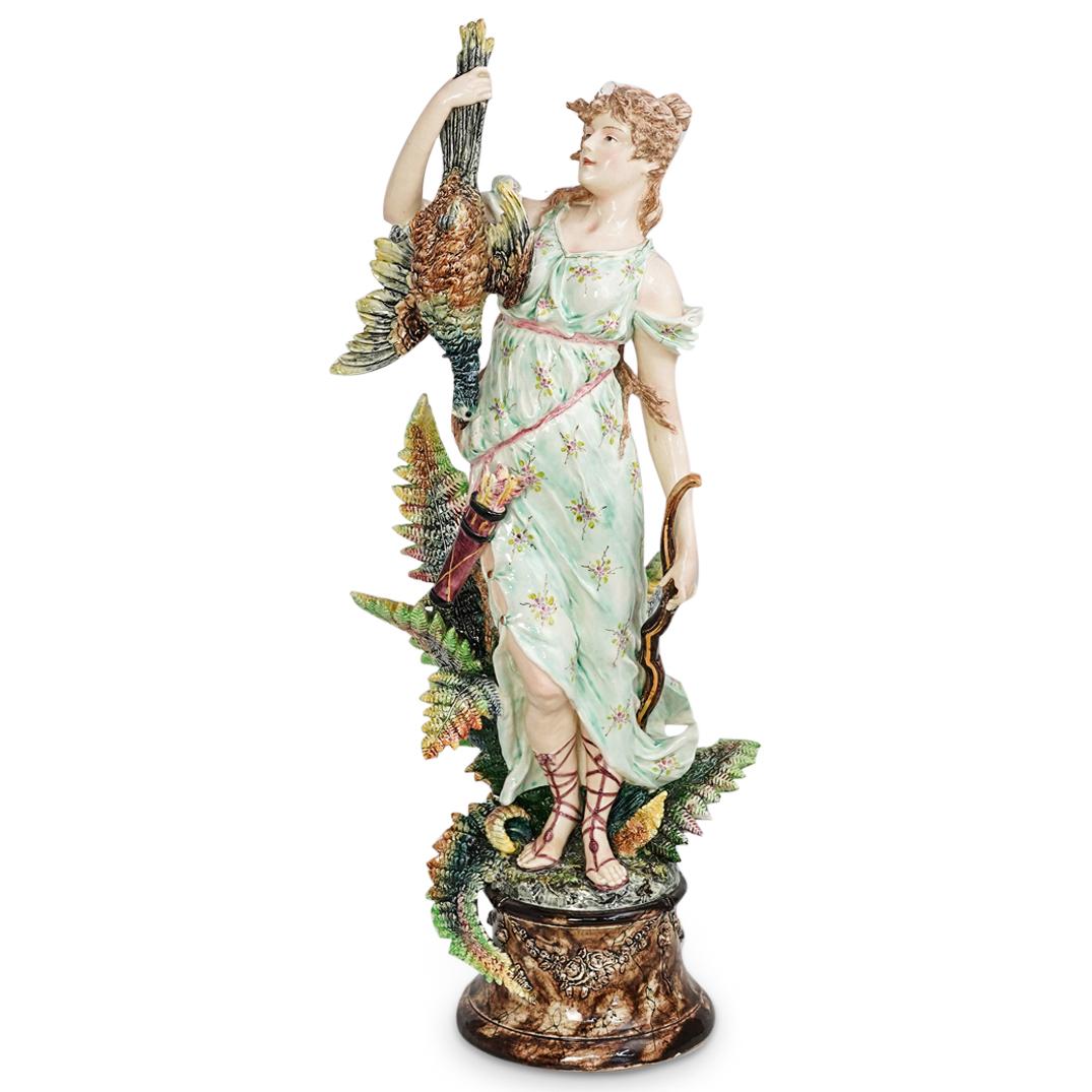 Goddess Diana Large Majolica Pottery Figure (1 of 7)