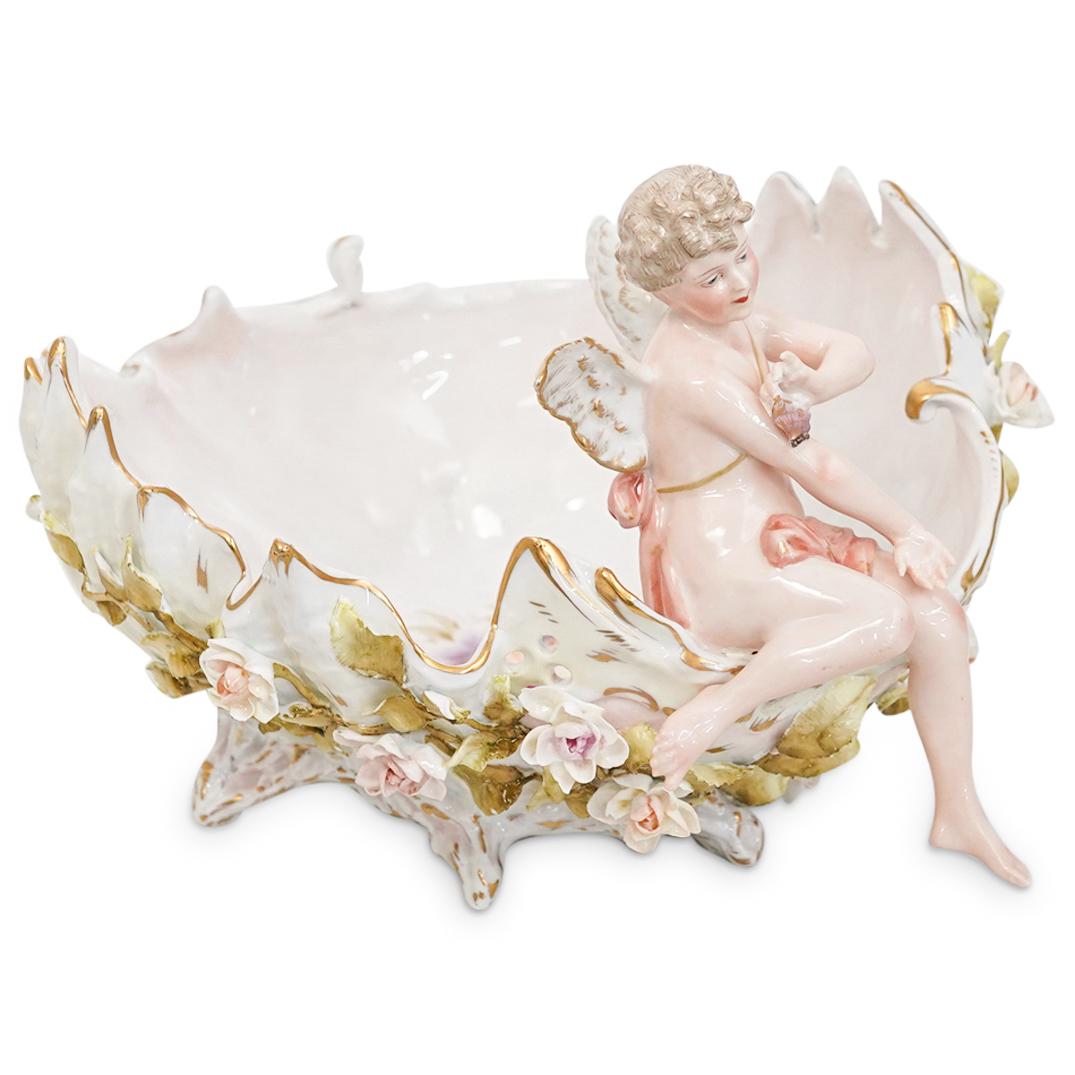 German Sitzendorf Porcelain Centerpiece Cherub Bowl (1 of 7)